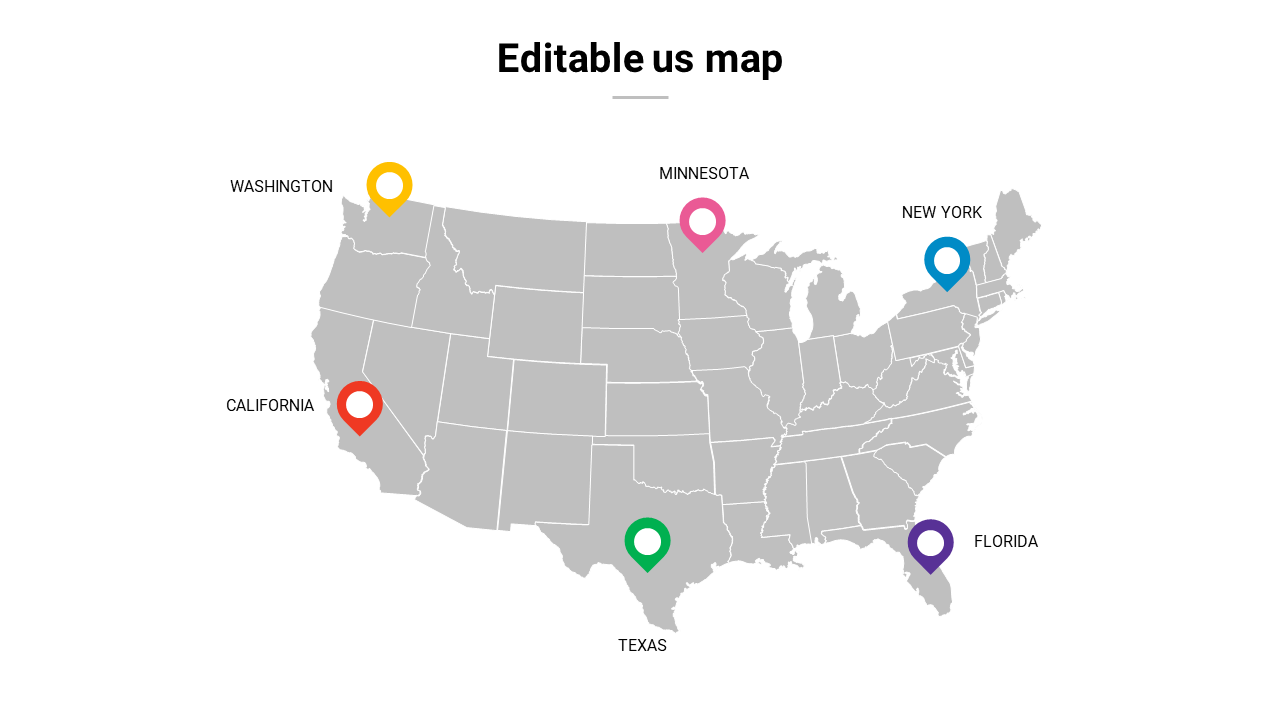 Editable Us Map PowerPoint Template and Google Slides